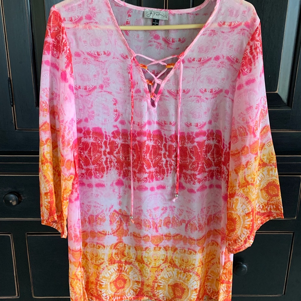 J Valdi Coral Shade size S 3/4 Length sleeves relaxed fit
